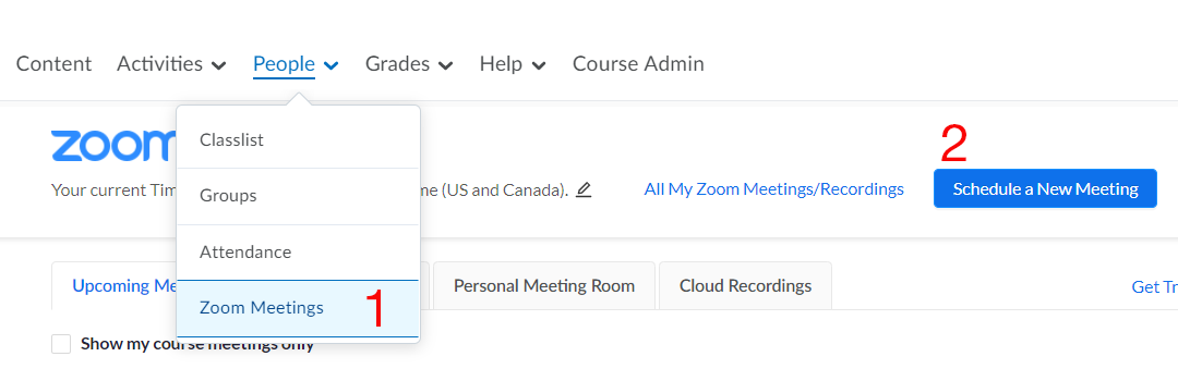 Schedule new meeting button